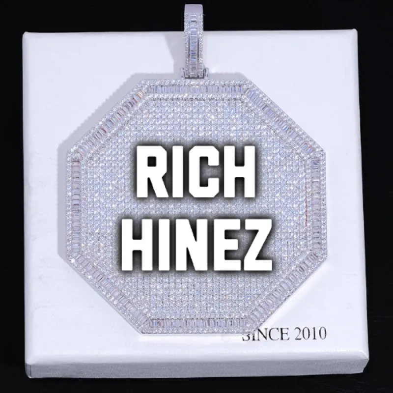 CUSTOM LETTER NECKLACE 3D BIG OCTAGON sold by The GUU Shop