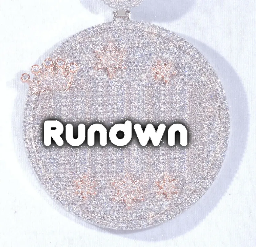 CUSTOM LETTER NECKLACE 3D BIG CROWN DISC made by The GUU Shop