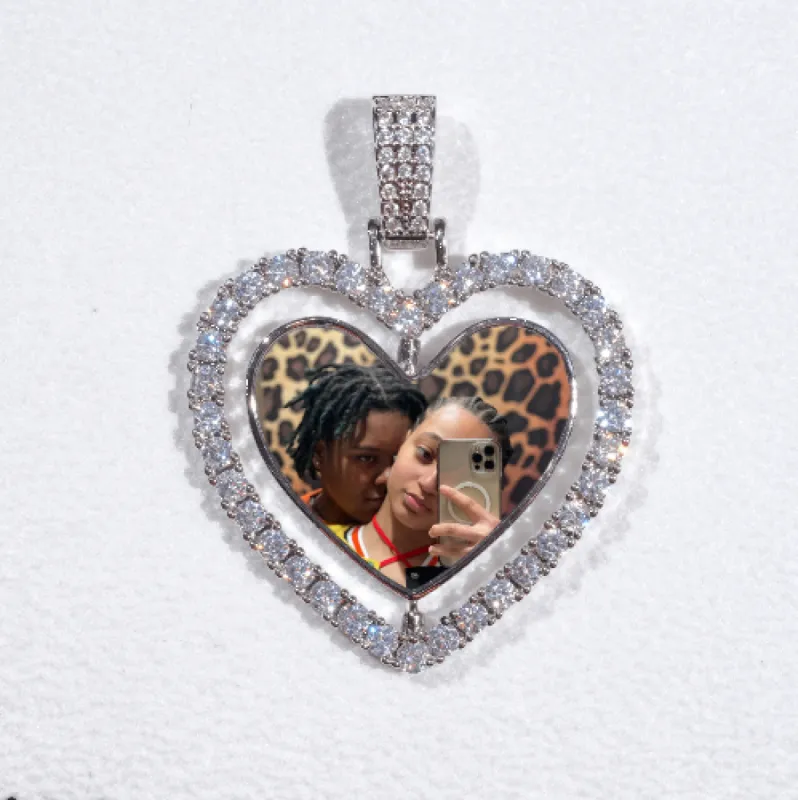 3D Spinning 2-Faced Heart Custom Picture Pendant sold by The GUU Shop