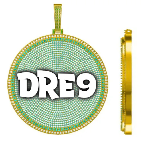 CUSTOM LETTER NECKLACE 3D BIG DISC sold by The GUU Shop