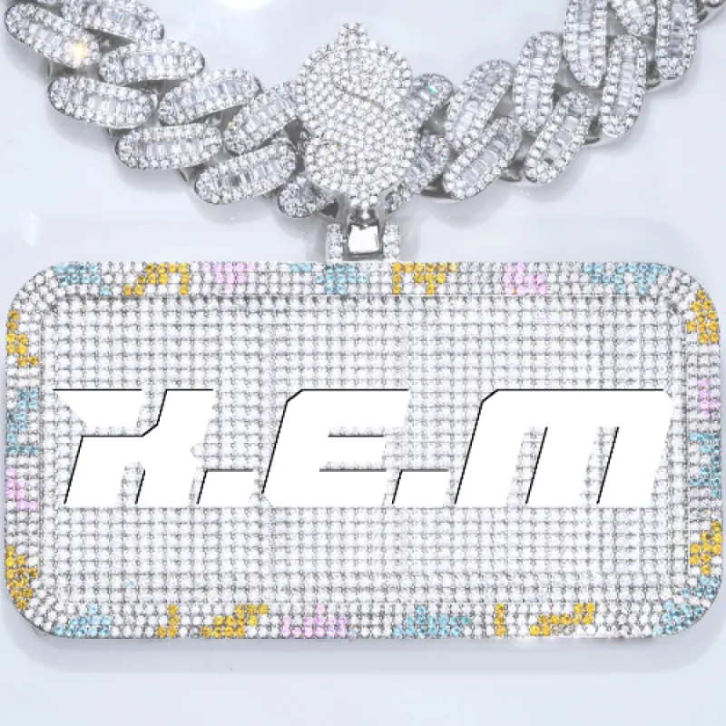 CUSTOM LETTER NECKLACE 3D COLORFUL SQUARE made by The GUU Shop