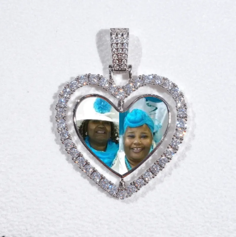 3D Spinning 2-Faced Heart Custom Picture Pendant sold by The GUU Shop