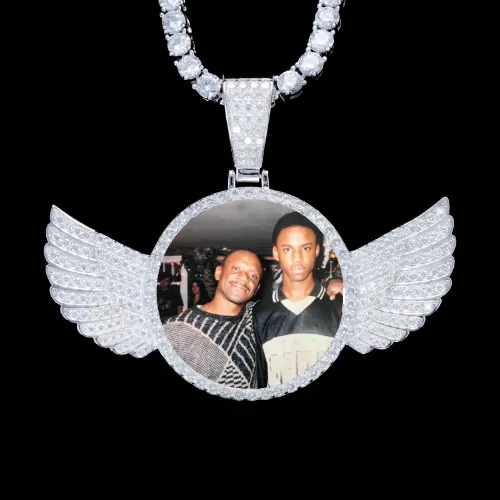 925S & VVS Moissanite 3D Wing Custom Picture Pendant sold by The GUU Shop