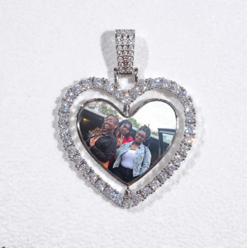 3D Spinning 2-Faced Heart Custom Picture Pendant sold by The GUU Shop