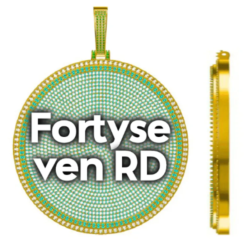 CUSTOM LETTER NECKLACE 3D BIG DISC sold by The GUU Shop