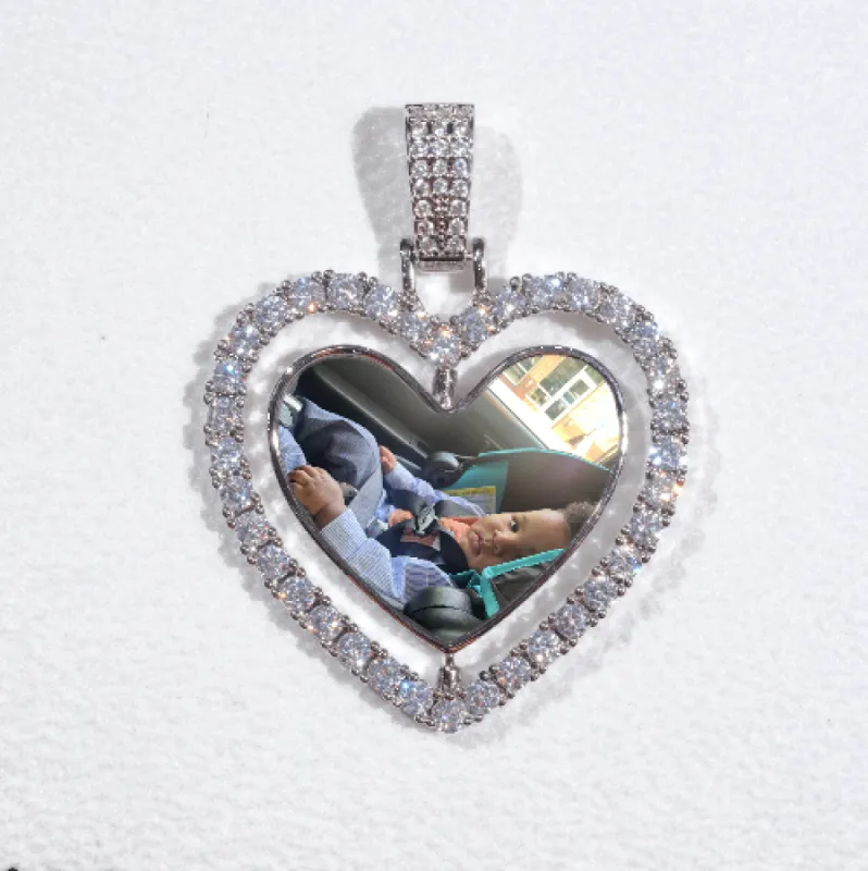 3D Spinning 2-Faced Heart Custom Picture Pendant sold by The GUU Shop
