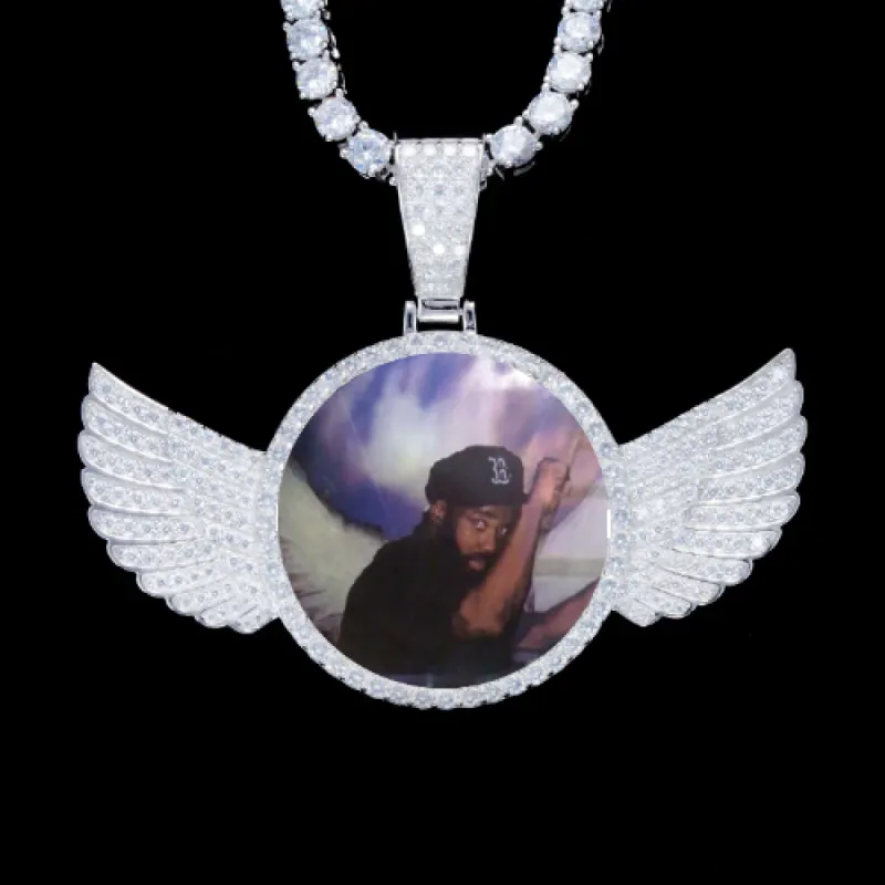 925S & VVS Moissanite 3D Wing Custom Picture Pendant sold by The GUU Shop