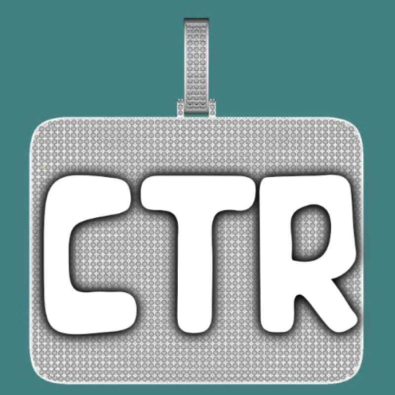 CUSTOM LETTER NECKLACE 3D BIG SQUARE sold by The GUU Shop