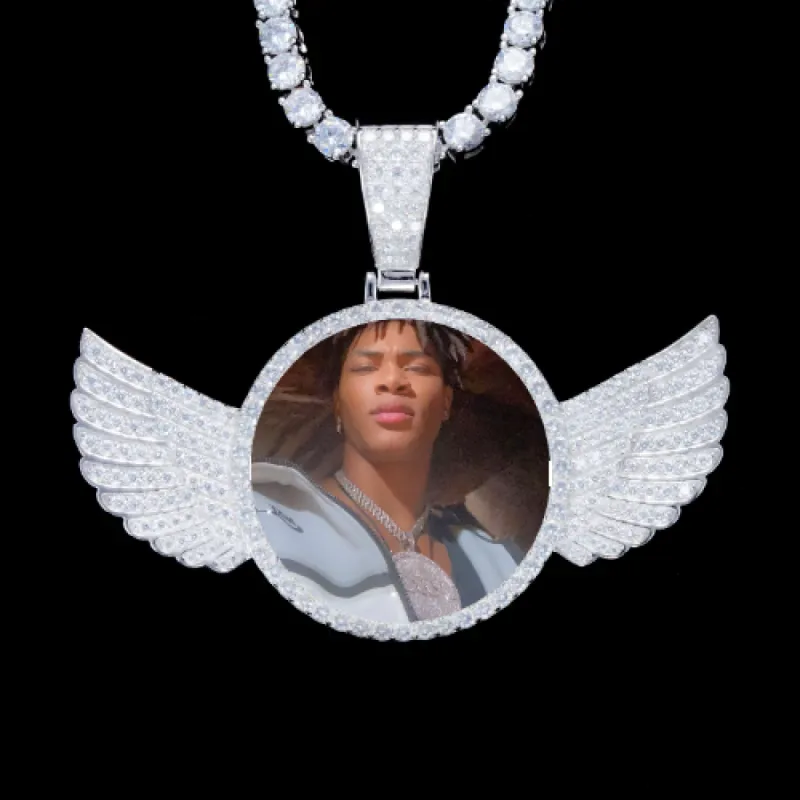 925S & VVS Moissanite 3D Wing Custom Picture Pendant sold by The GUU Shop