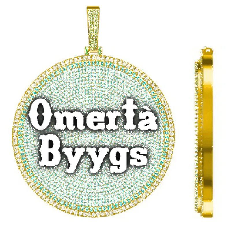 CUSTOM LETTER NECKLACE 3D BIG DISC sold by The GUU Shop