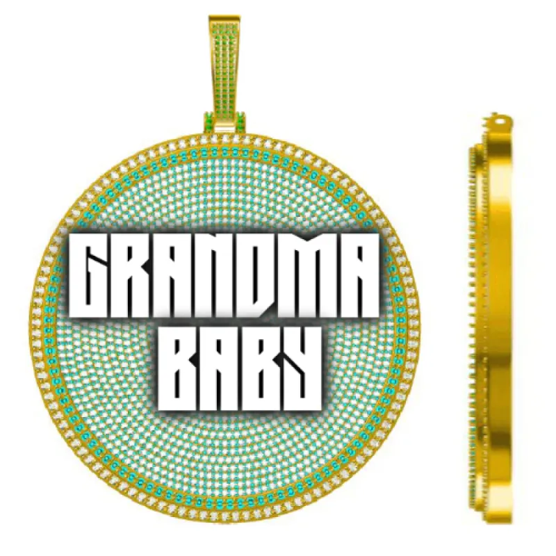 CUSTOM LETTER NECKLACE 3D BIG DISC sold by The GUU Shop