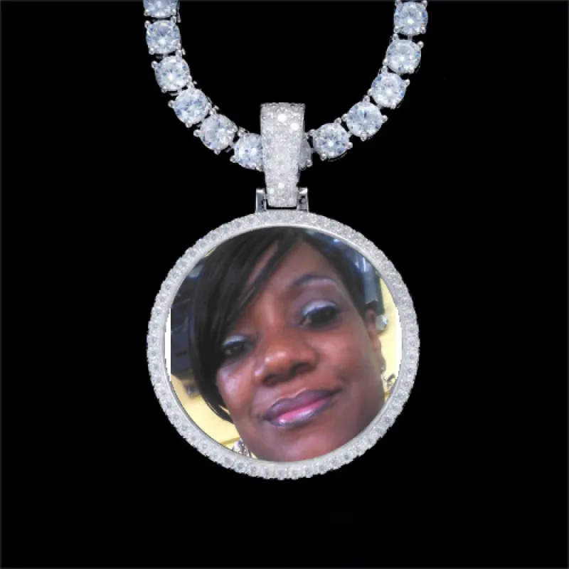 925S & VVS Moissanite 3D Circle Custom Picture Pendant sold by The GUU Shop