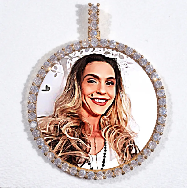 LARGE 3D CIRCLE CUSTOM PICTURE PENDANT sold by The GUU Shop