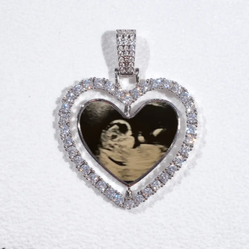 3D Spinning 2-Faced Heart Custom Picture Pendant sold by The GUU Shop