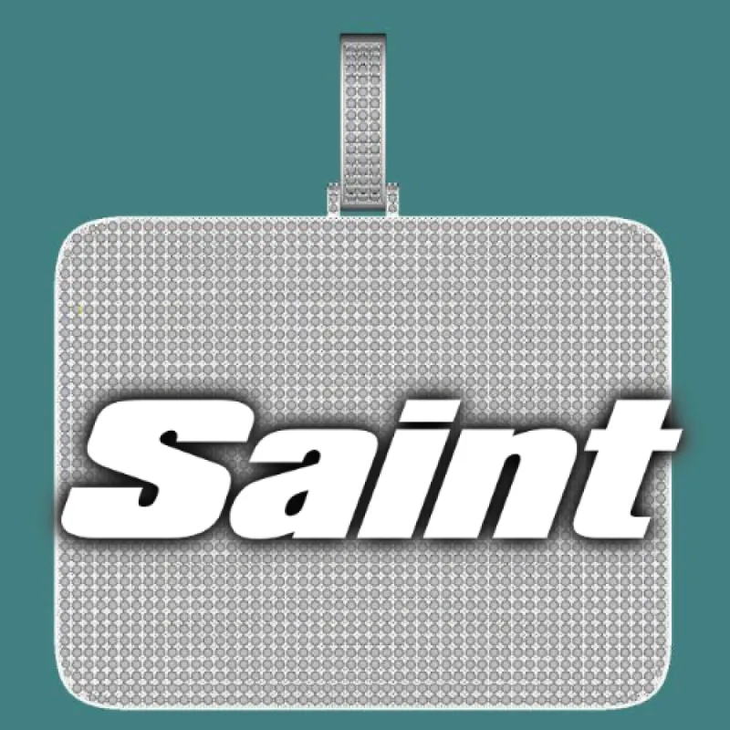 CUSTOM LETTER NECKLACE 3D BIG SQUARE sold by The GUU Shop