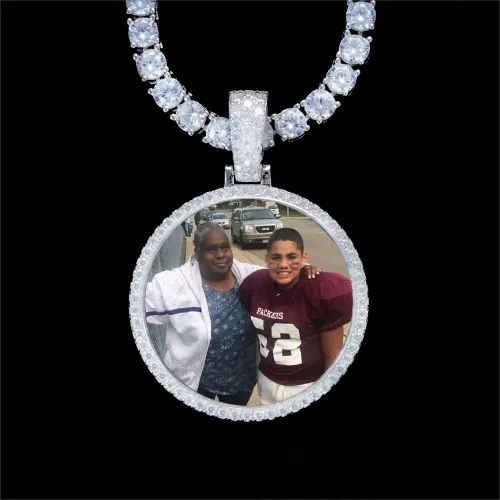 925S & VVS Moissanite 3D Circle Custom Picture Pendant sold by The GUU Shop