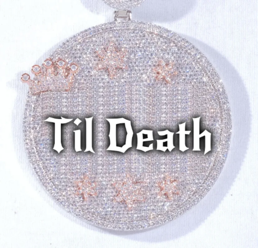 CUSTOM LETTER NECKLACE 3D BIG CROWN DISC sold by The GUU Shop