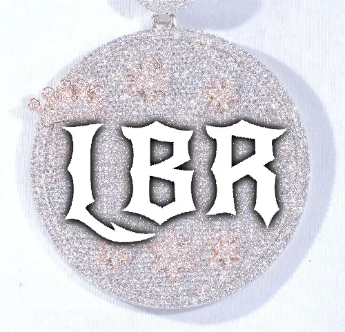 CUSTOM LETTER NECKLACE 3D BIG CROWN DISC sold by The GUU Shop
