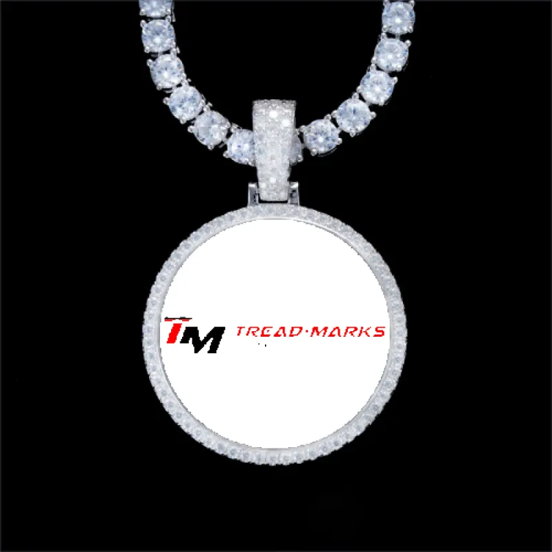 925S & VVS Moissanite 3D Circle Custom Picture Pendant sold by The GUU Shop