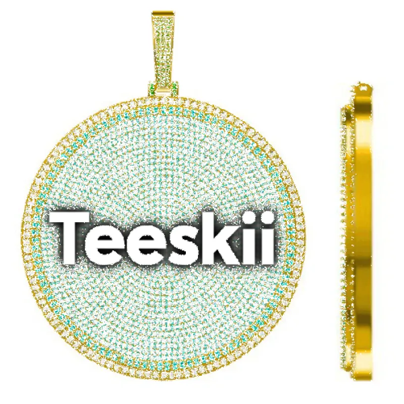 CUSTOM LETTER NECKLACE 3D BIG DISC sold by The GUU Shop