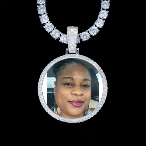 925S & VVS Moissanite 3D Circle Custom Picture Pendant sold by The GUU Shop