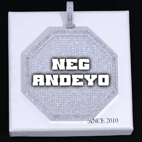 CUSTOM LETTER NECKLACE 3D BIG OCTAGON sold by The GUU Shop