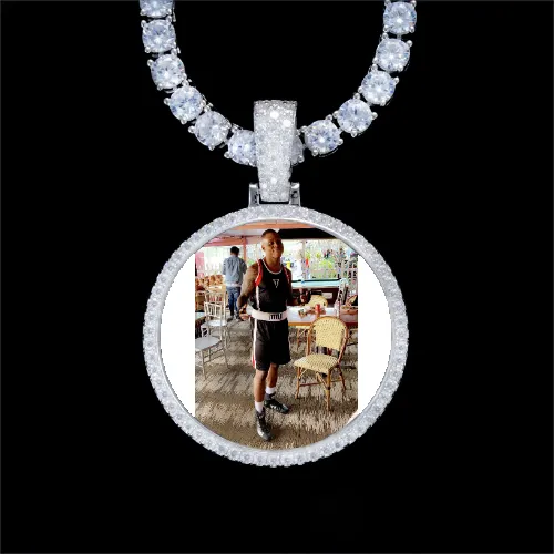 925S & VVS Moissanite 3D Circle Custom Picture Pendant sold by The GUU Shop