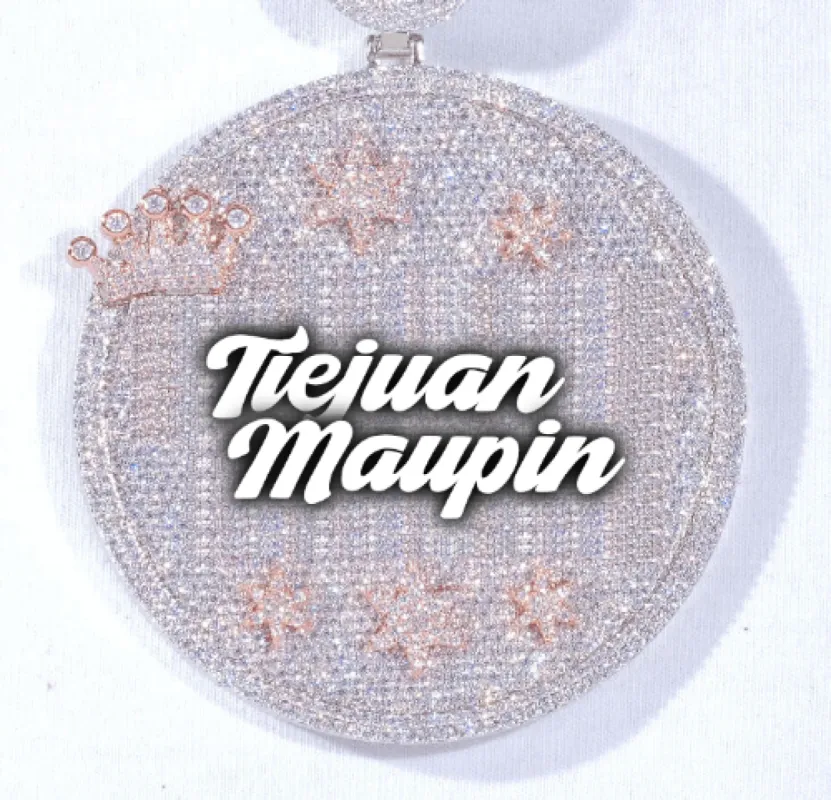 CUSTOM LETTER NECKLACE 3D BIG CROWN DISC made by The GUU Shop