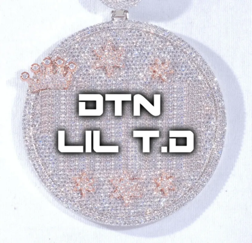 CUSTOM LETTER NECKLACE 3D BIG CROWN DISC made by The GUU Shop