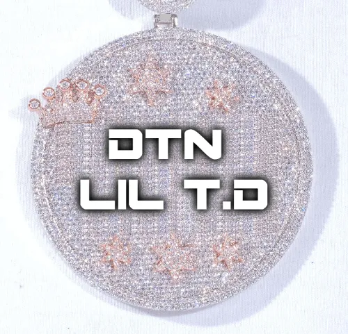 CUSTOM LETTER NECKLACE 3D BIG CROWN DISC sold by The GUU Shop