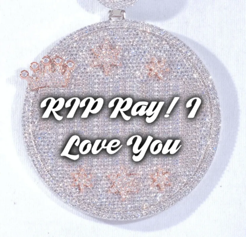 CUSTOM LETTER NECKLACE 3D BIG CROWN DISC sold by The GUU Shop