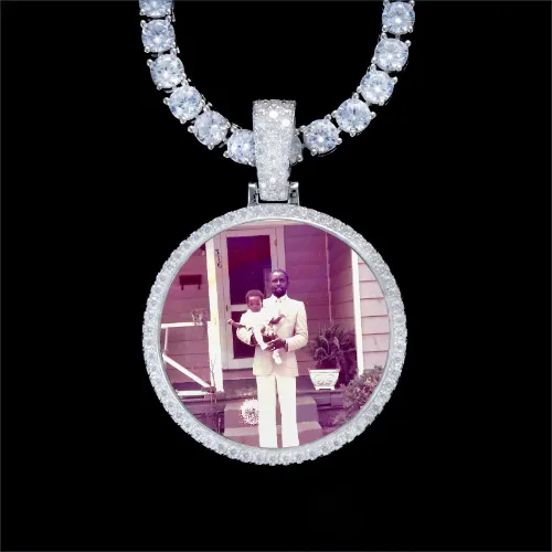 925S & VVS Moissanite 3D Circle Custom Picture Pendant sold by The GUU Shop