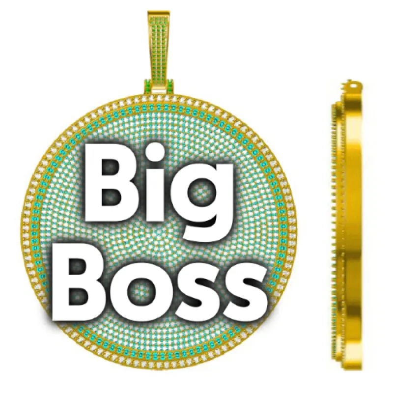 CUSTOM LETTER NECKLACE 3D BIG DISC sold by The GUU Shop