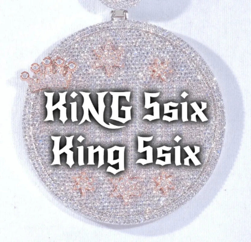 CUSTOM LETTER NECKLACE 3D BIG CROWN DISC made by The GUU Shop