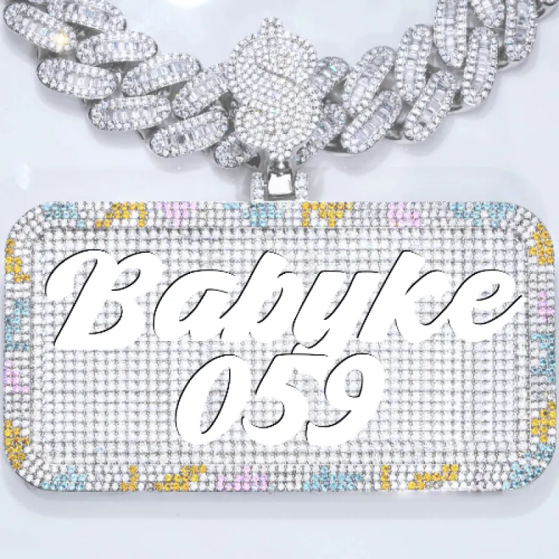 CUSTOM LETTER NECKLACE 3D COLORFUL SQUARE sold by The GUU Shop