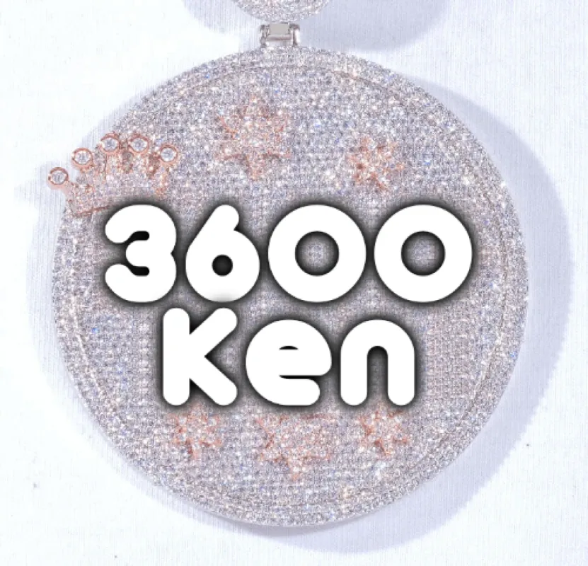 CUSTOM LETTER NECKLACE 3D BIG CROWN DISC made by The GUU Shop