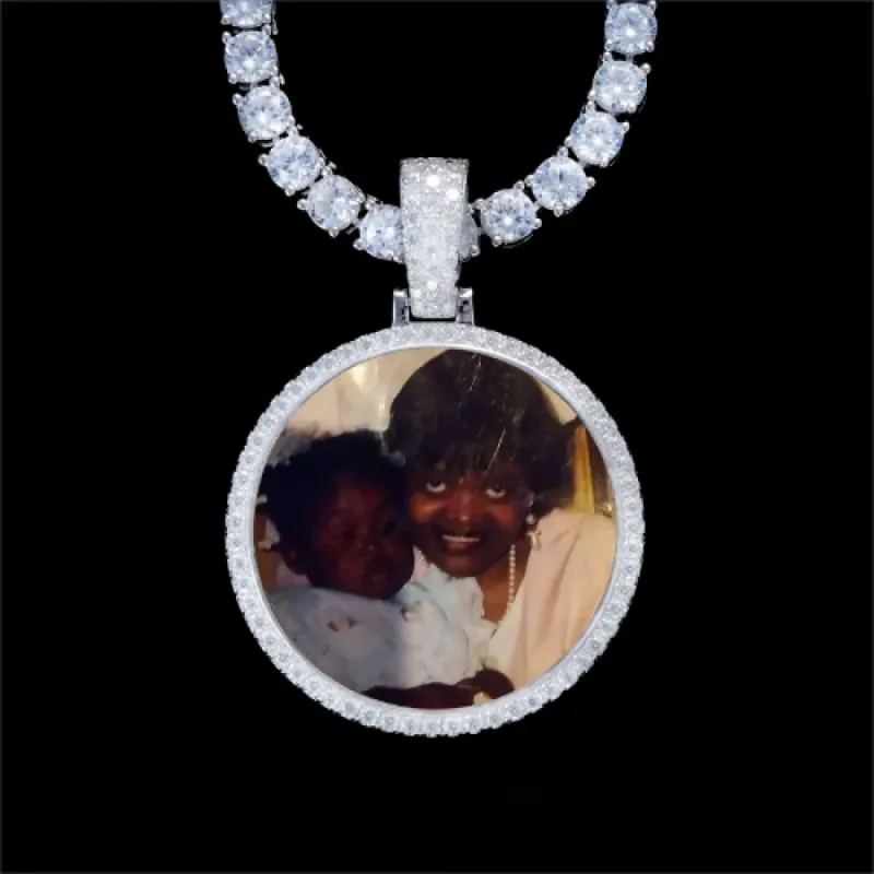 925S & VVS Moissanite 3D Circle Custom Picture Pendant sold by The GUU Shop
