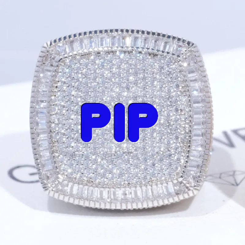 CUSTOM LETTER 3D ICED RING sold by The GUU Shop