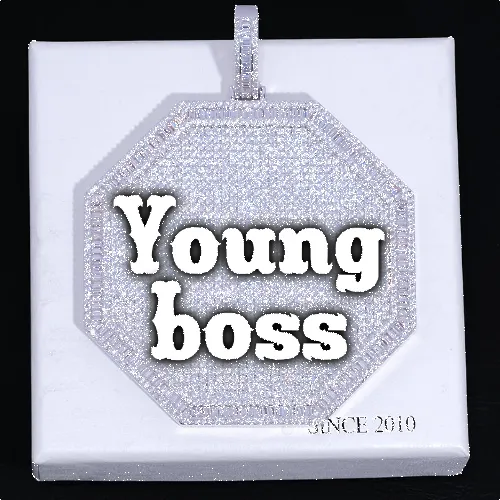 CUSTOM LETTER NECKLACE 3D BIG OCTAGON sold by The GUU Shop