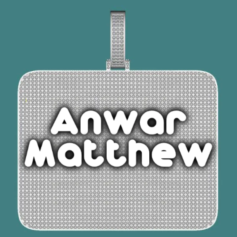 CUSTOM LETTER NECKLACE 3D BIG SQUARE sold by The GUU Shop