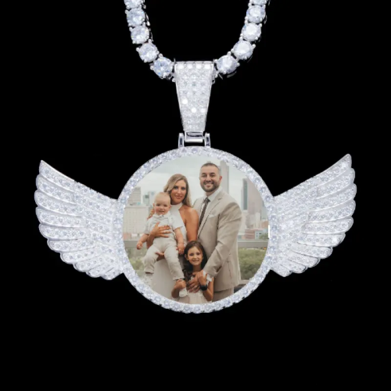 925S & VVS Moissanite 3D Wing Custom Picture Pendant sold by The GUU Shop