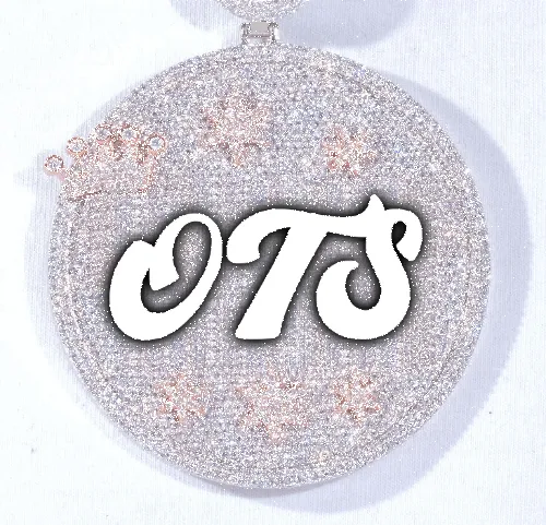 CUSTOM LETTER NECKLACE 3D BIG CROWN DISC sold by The GUU Shop