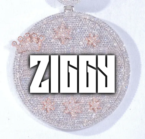 CUSTOM LETTER NECKLACE 3D BIG CROWN DISC sold by The GUU Shop