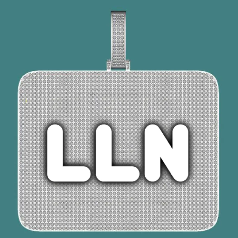 CUSTOM LETTER NECKLACE 3D BIG SQUARE sold by The GUU Shop