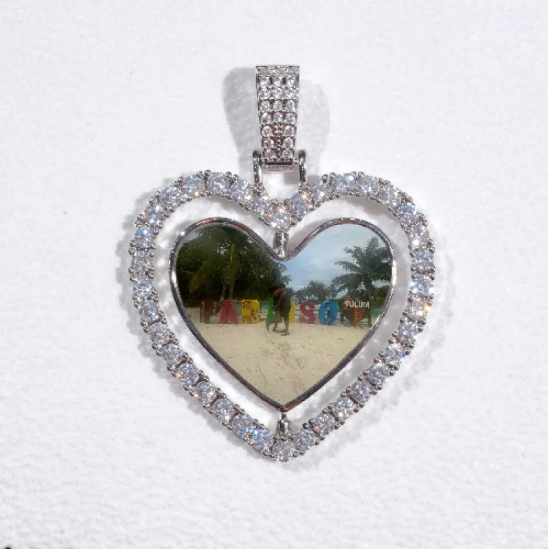 3D Spinning 2-Faced Heart Custom Picture Pendant sold by The GUU Shop