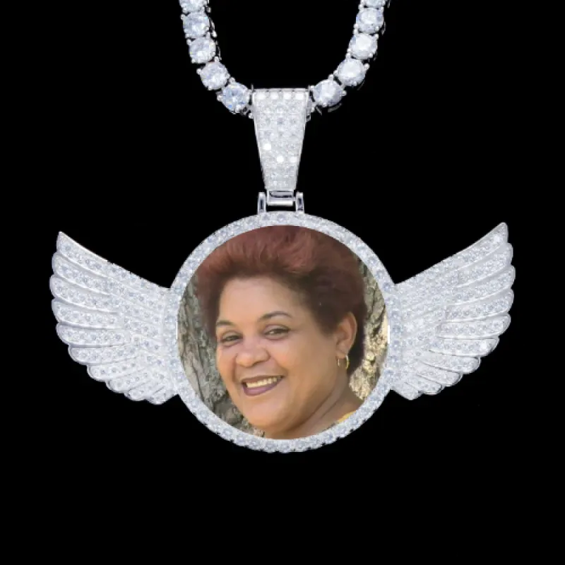 925S & VVS Moissanite 3D Wing Custom Picture Pendant sold by The GUU Shop