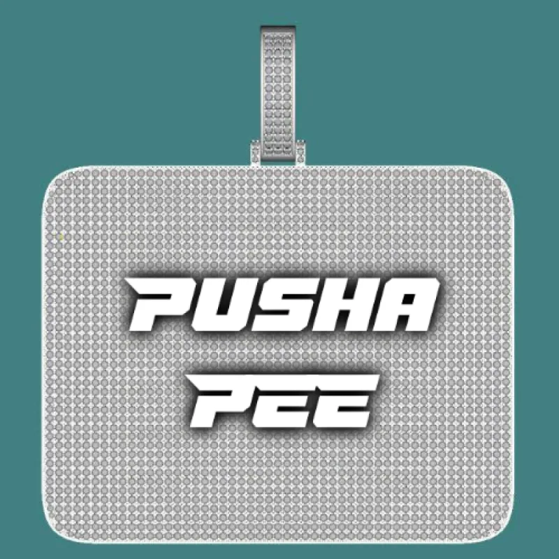 CUSTOM LETTER NECKLACE 3D BIG SQUARE sold by The GUU Shop