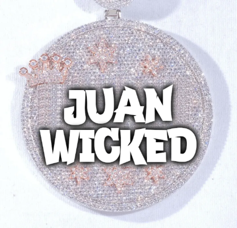 CUSTOM LETTER NECKLACE 3D BIG CROWN DISC sold by The GUU Shop