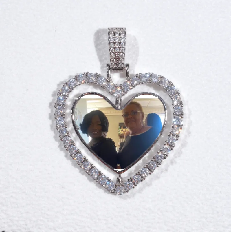 3D Spinning 2-Faced Heart Custom Picture Pendant sold by The GUU Shop