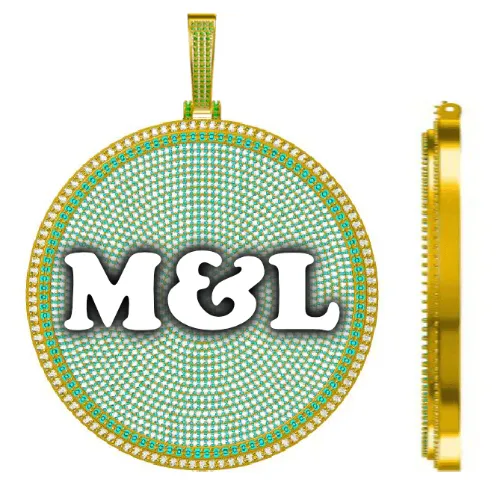 CUSTOM LETTER NECKLACE 3D BIG DISC sold by The GUU Shop